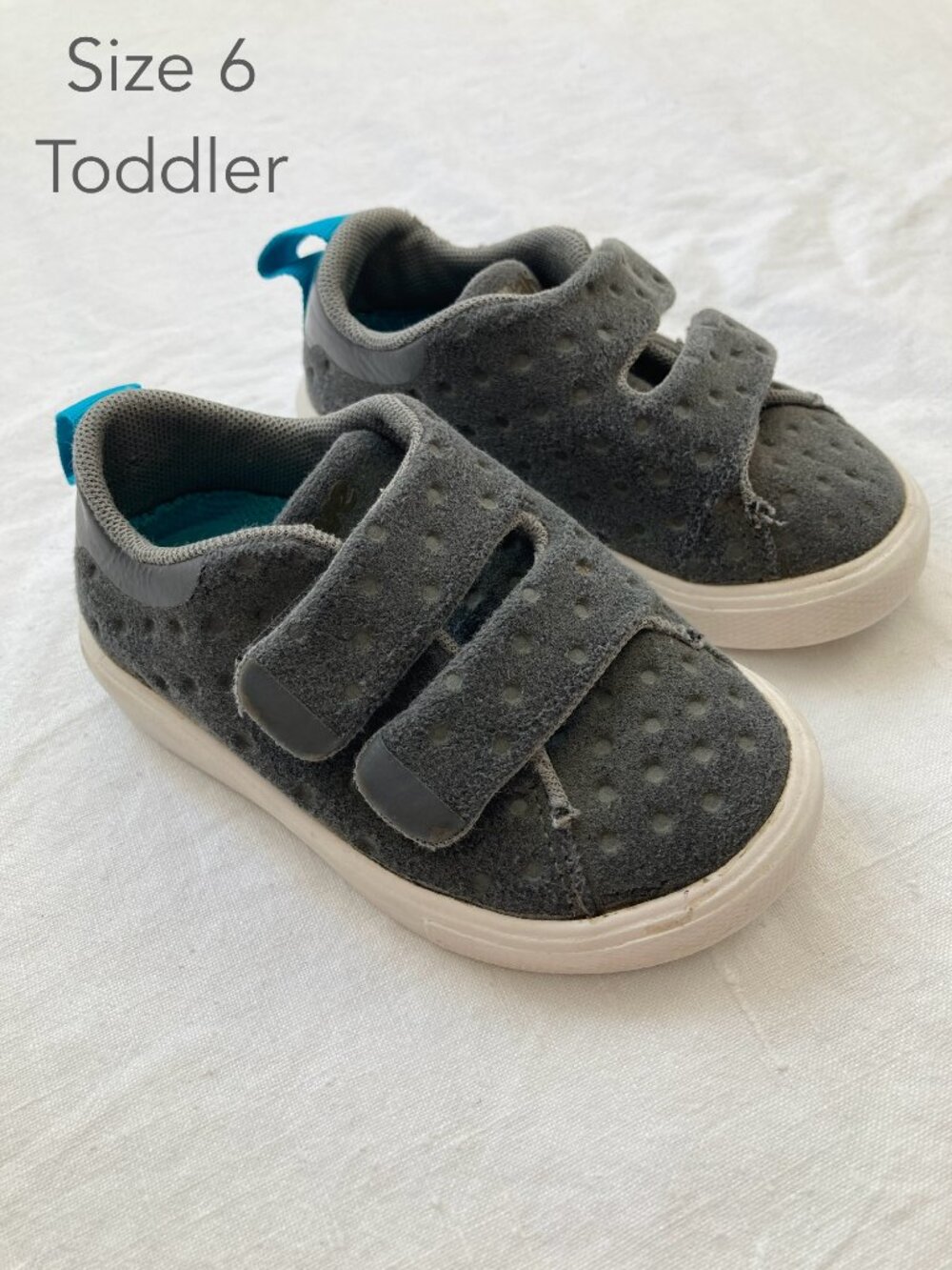 Native Size 6 Toddler Monaco Velcro Grey Sneakers Shoes Fall